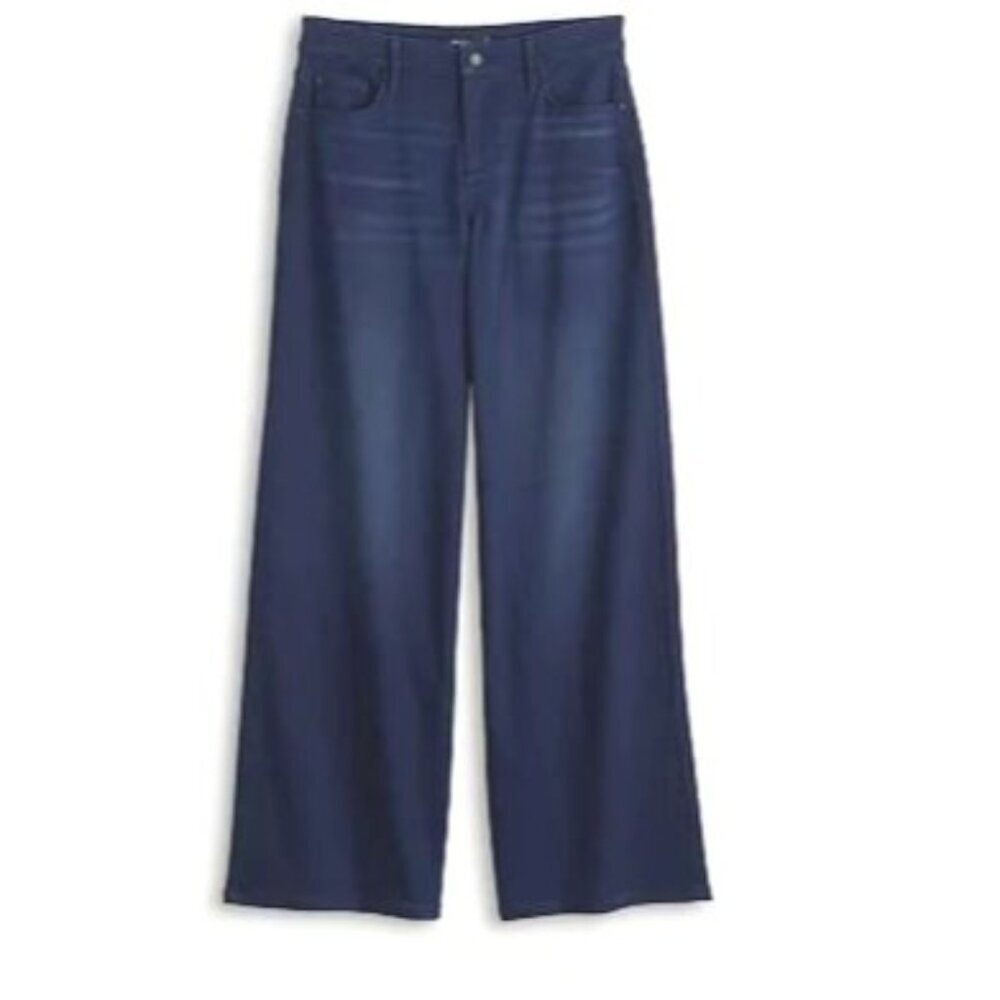 Women's Simply Vera Wang Dark Wash Mid Rise Relaxed Wide Leg Jeans Sz 8 New - Picture 5 of 8